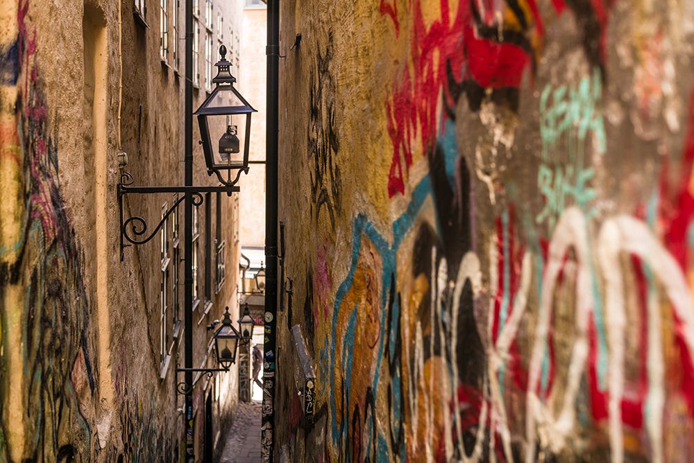 Sweden-Stockholm-Gamla Stan-Old Town-Marten Trotzigs Grand-narrowest street in Stockholm art print by Walter Bibikow for $57.95 CAD