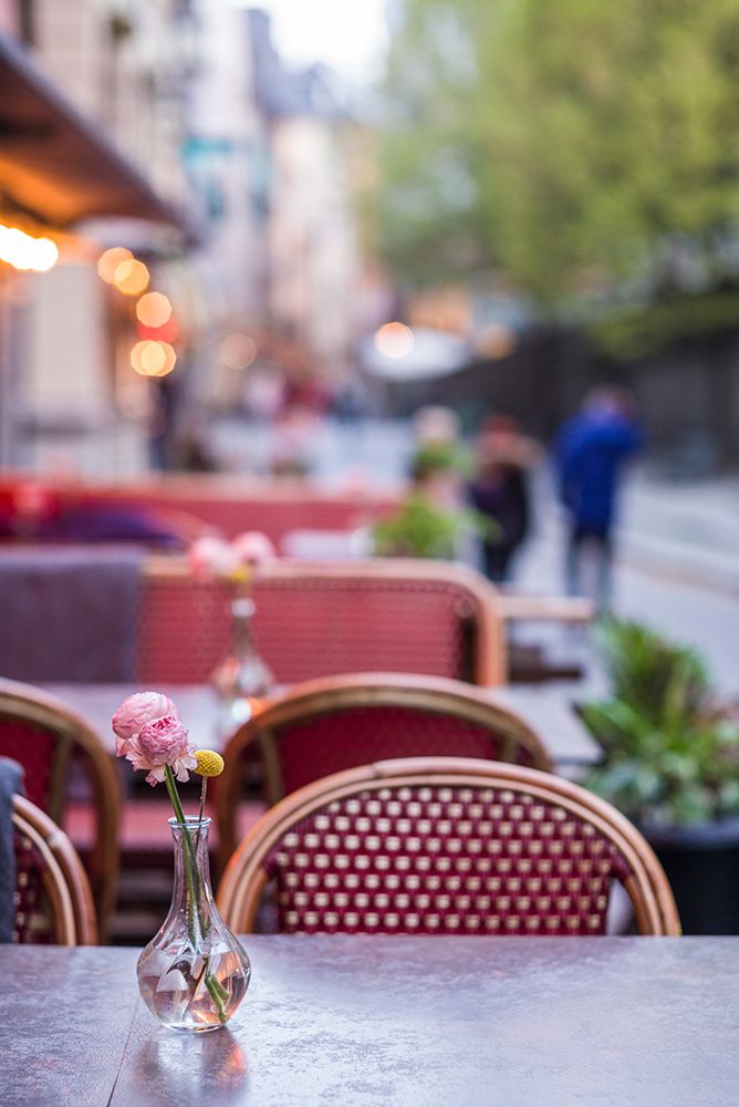 Sweden-Stockholm-Gamla Stan-Old Town-cafe tables art print by Walter Bibikow for $57.95 CAD