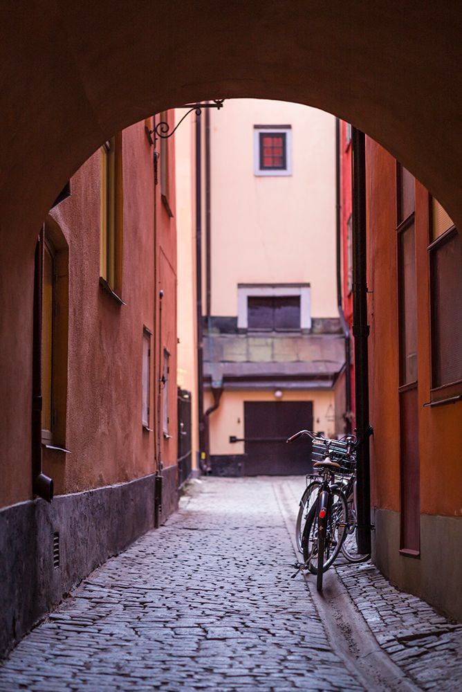 Sweden-Stockholm-Gamla Stan-Old Town-Royal Palace-old town street art print by Walter Bibikow for $57.95 CAD