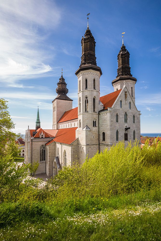Sweden-Gotland Island-Visby-Visby Cathedral-12th century-exterior art print by Walter Bibikow for $57.95 CAD
