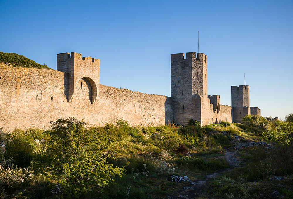 Sweden-Gotland Island-Visby-12th century city wall-most complete medieval city wall in Europe art print by Walter Bibikow for $57.95 CAD