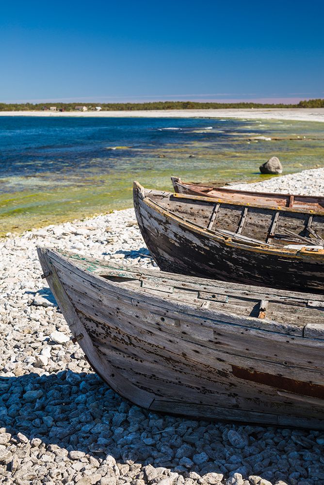 Sweden-Faro Island-Kursviken-coastal farmers fishing boats art print by Walter Bibikow for $57.95 CAD