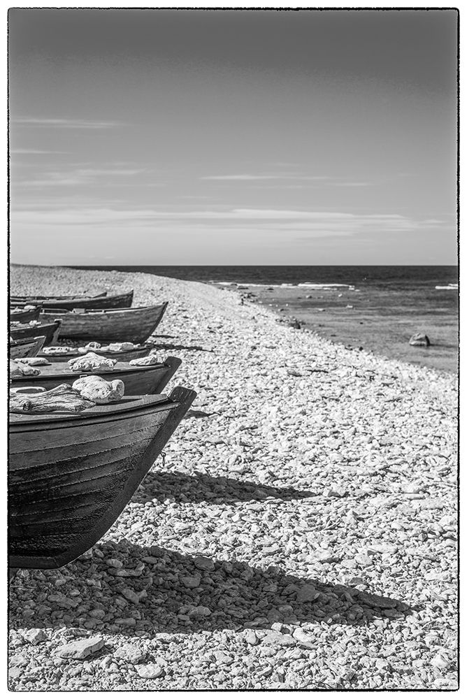 Sweden-Faro Island-Kursviken-coastal farmers fishing boats art print by Walter Bibikow for $57.95 CAD