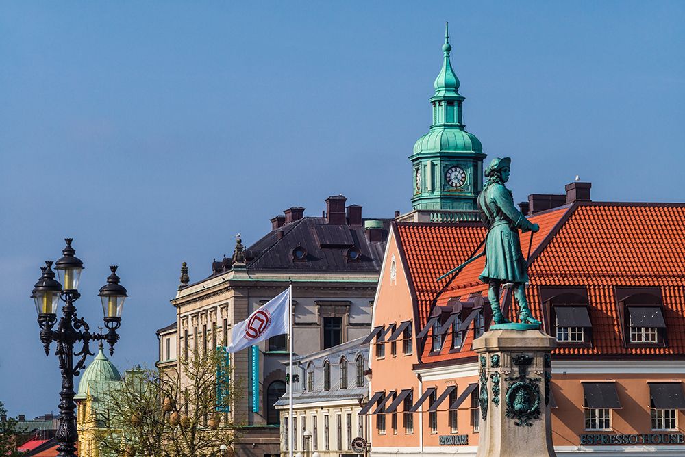 Southern Sweden-Karlskrona-Stortorget Square-town buildings art print by Walter Bibikow for $57.95 CAD
