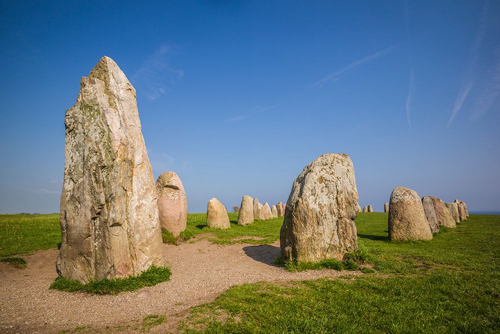 Southern Sweden-Kaseberga-Ales Stenar-Ales Stones-early peoples ritual site-600 AD art print by Walter Bibikow for $57.95 CAD