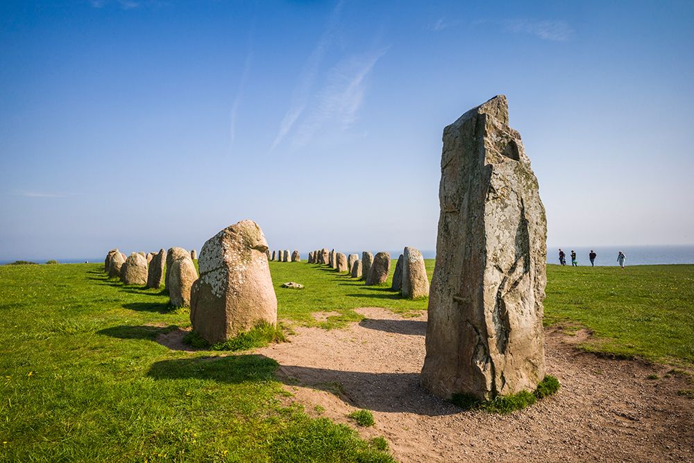 Southern Sweden-Kaseberga-Ales Stenar-Ales Stones-early peoples ritual site-600 AD art print by Walter Bibikow for $57.95 CAD