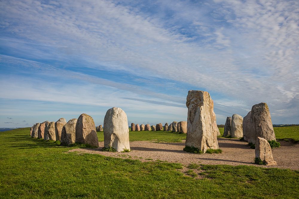 Southern Sweden-Kaseberga-Ales Stenar-Ales Stones-early peoples ritual site-600 AD art print by Walter Bibikow for $57.95 CAD