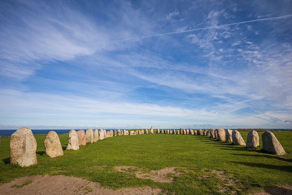 Southern Sweden-Kaseberga-Ales Stenar-Ales Stones-early peoples ritual site-600 AD art print by Walter Bibikow for $57.95 CAD