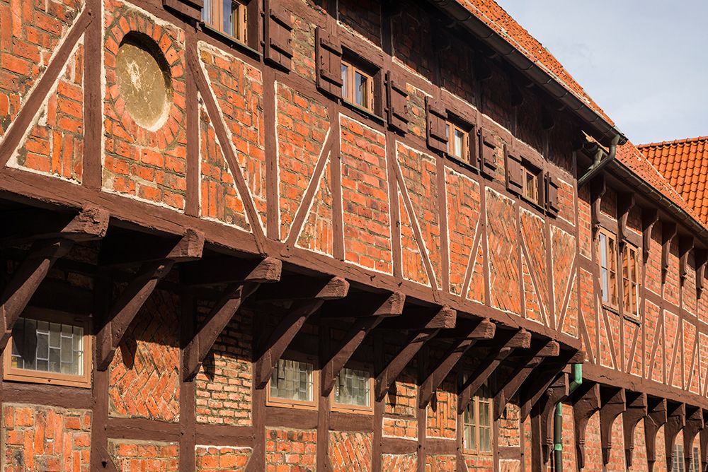 Southern Sweden-Ystad-traditional half-timbered building-Per Helsas Gard-16th century art print by Walter Bibikow for $57.95 CAD