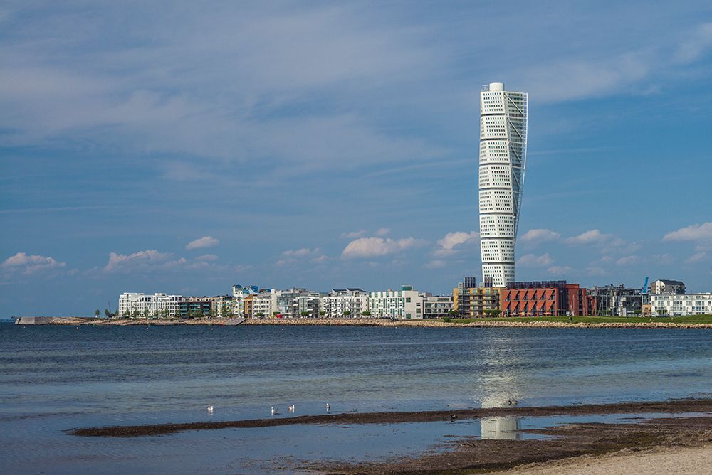 Sweden-Scania-Malmo-Turning Torso building-designed by architect Santiago Calatrava-2005 art print by Walter Bibikow for $57.95 CAD