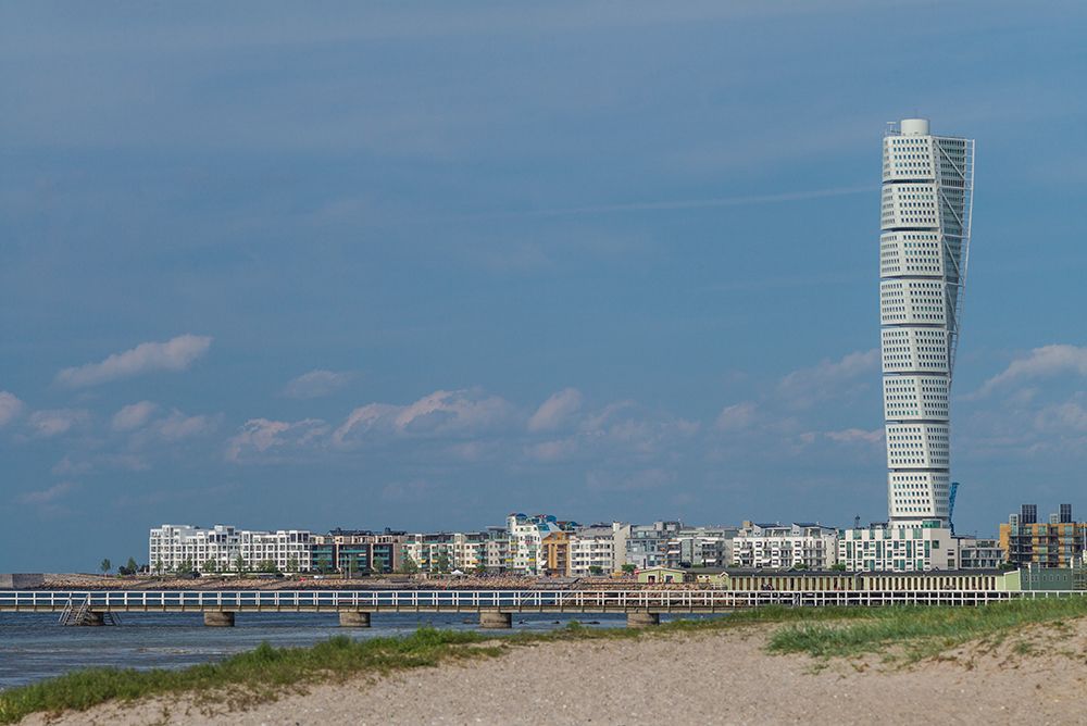 Sweden-Scania-Malmo-Turning Torso building-designed by architect Santiago Calatrava-2005 art print by Walter Bibikow for $57.95 CAD