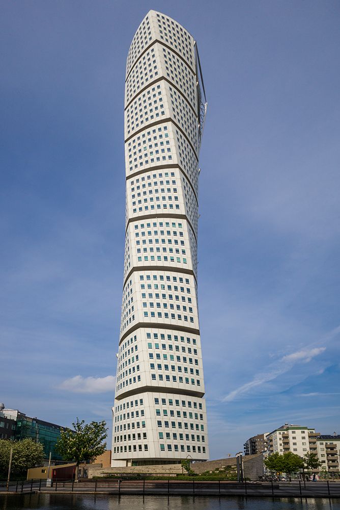 Sweden-Scania-Malmo-Turning Torso building-designed by architect Santiago Calatrava-2005 art print by Walter Bibikow for $57.95 CAD