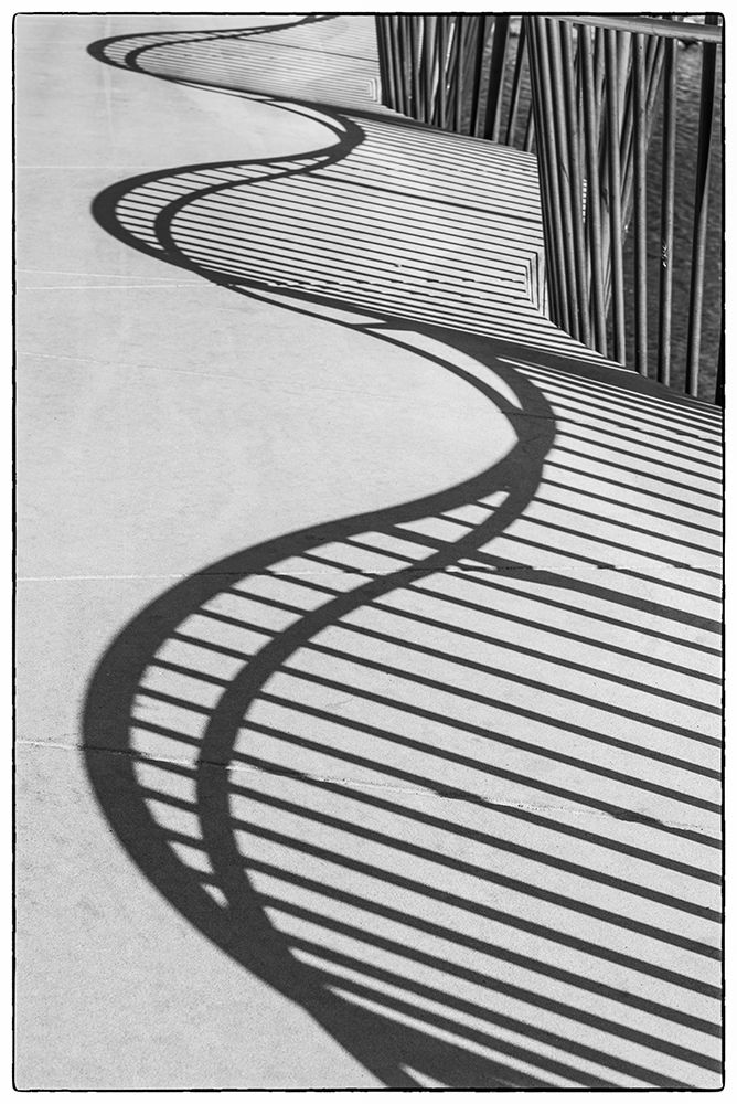 Sweden-Scania-Malmo-Rorsjokanalen canal bridge-shadow pattern art print by Walter Bibikow for $57.95 CAD