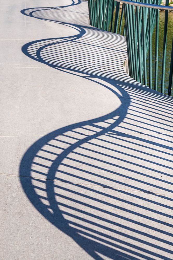 Sweden-Scania-Malmo-Rorsjokanalen canal bridge-shadow pattern art print by Walter Bibikow for $57.95 CAD