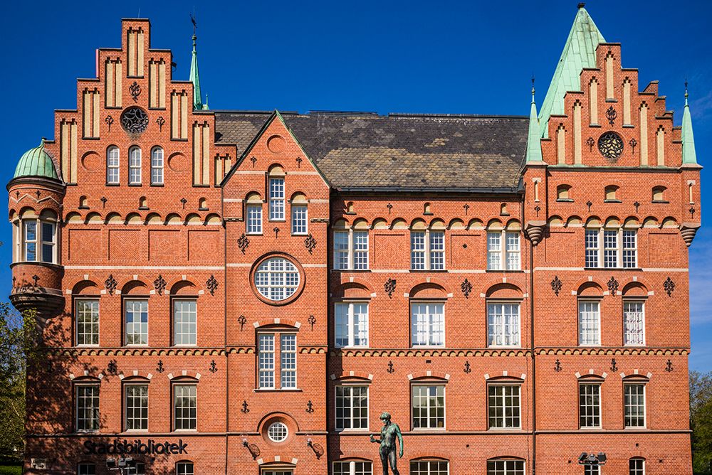 Sweden-Scania-Malmo-City Library-old building exterior art print by Walter Bibikow for $57.95 CAD