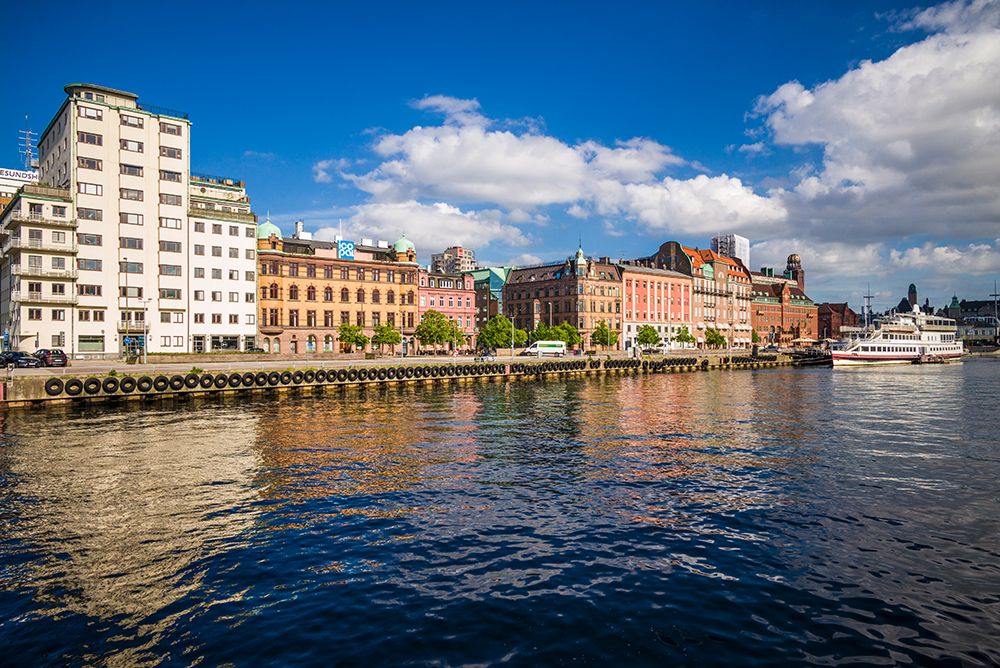 Sweden-Scania-Malmo-Inre Hamnen inner harbor art print by Walter Bibikow for $57.95 CAD