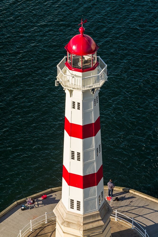 Sweden-Scania-Malmo-Inre Hamnen inner harbor-lighthouse-high angle view art print by Walter Bibikow for $57.95 CAD