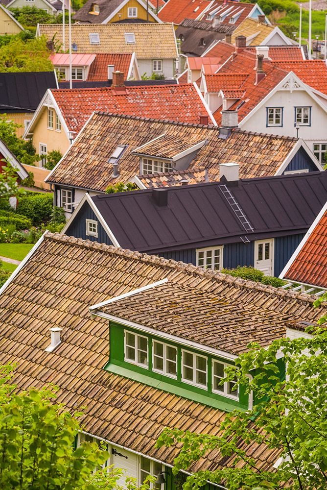 Sweden-Scania-Arild-high angle village view art print by Walter Bibikow for $57.95 CAD