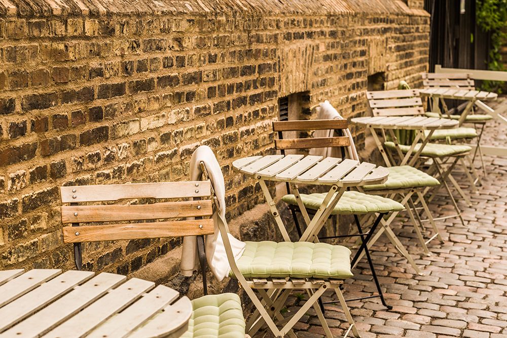 Sweden-Vastragotland and Bohuslan-Gothenburg-Haga neighborhood-outdoor cafe art print by Walter Bibikow for $57.95 CAD