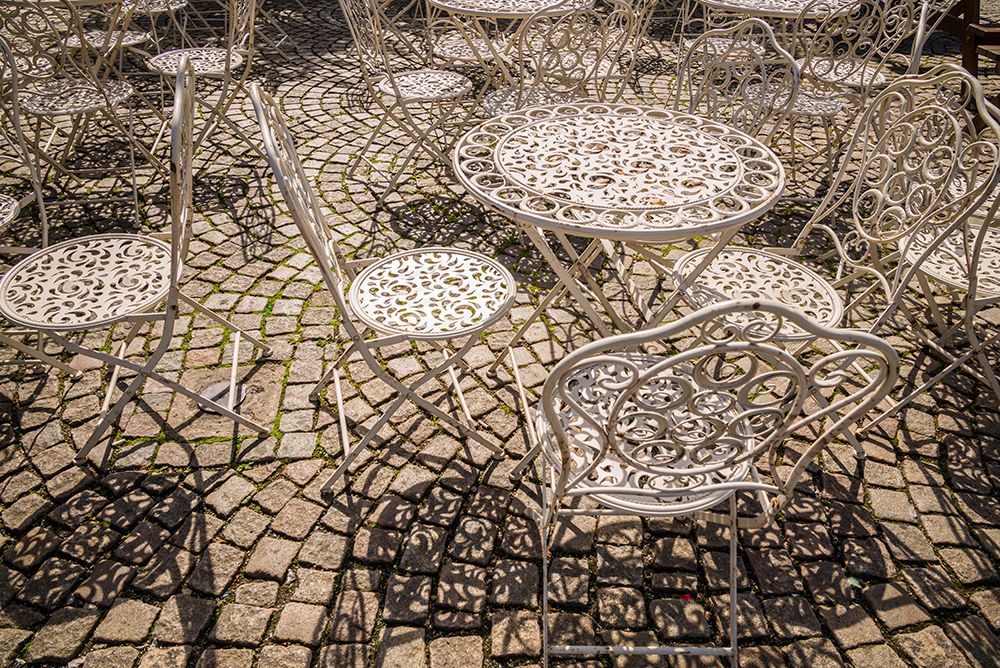 Sweden-Vastragotland and Bohuslan-Gothenburg-outdoor table and chairs art print by Walter Bibikow for $57.95 CAD