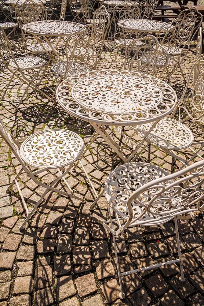Sweden-Vastragotland and Bohuslan-Gothenburg-outdoor table and chairs art print by Walter Bibikow for $57.95 CAD