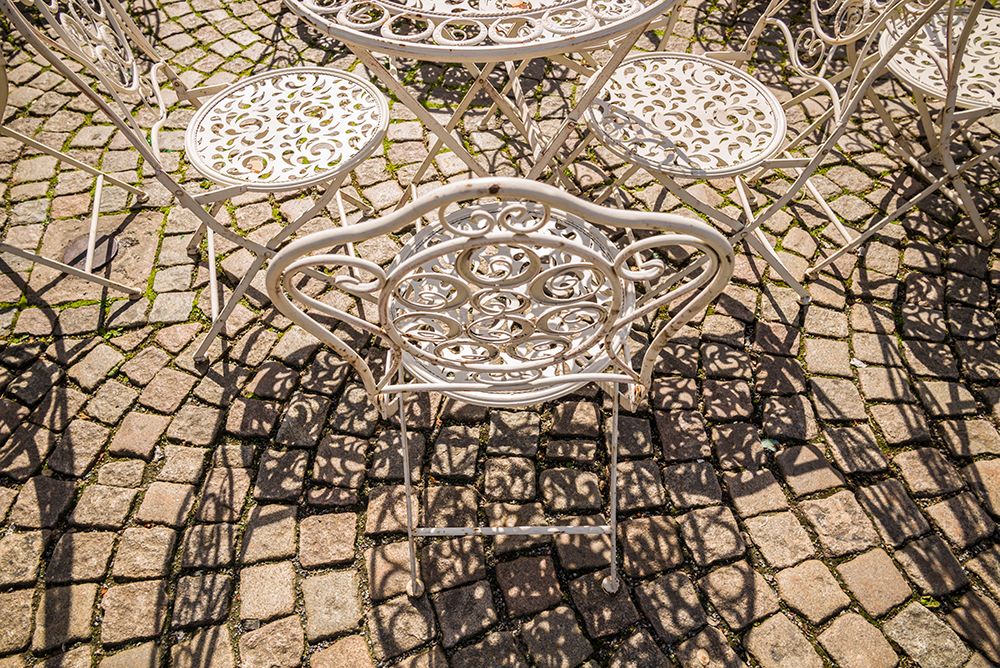 Sweden-Vastragotland and Bohuslan-Gothenburg-outdoor table and chairs art print by Walter Bibikow for $57.95 CAD
