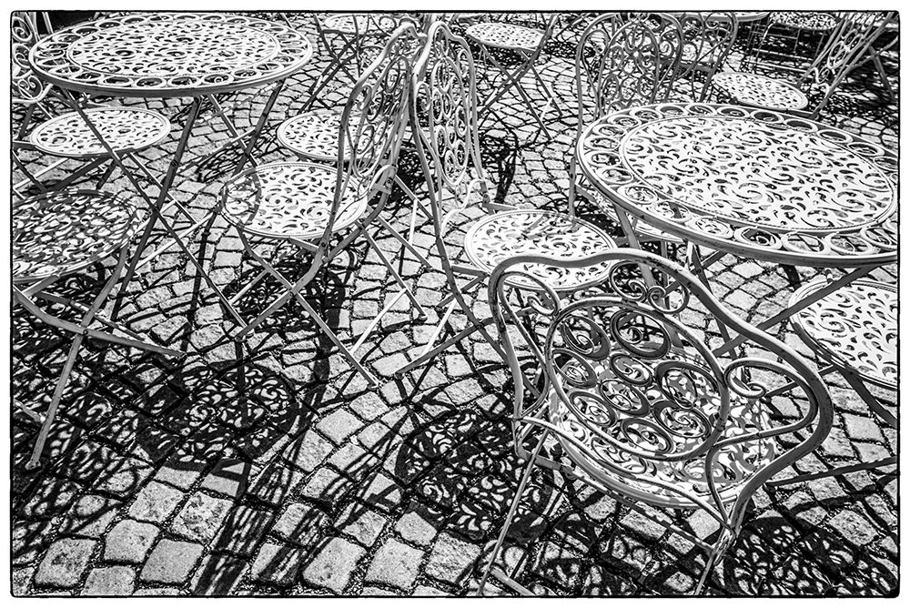 Sweden-Vastragotland and Bohuslan-Gothenburg-outdoor table and chairs art print by Walter Bibikow for $57.95 CAD