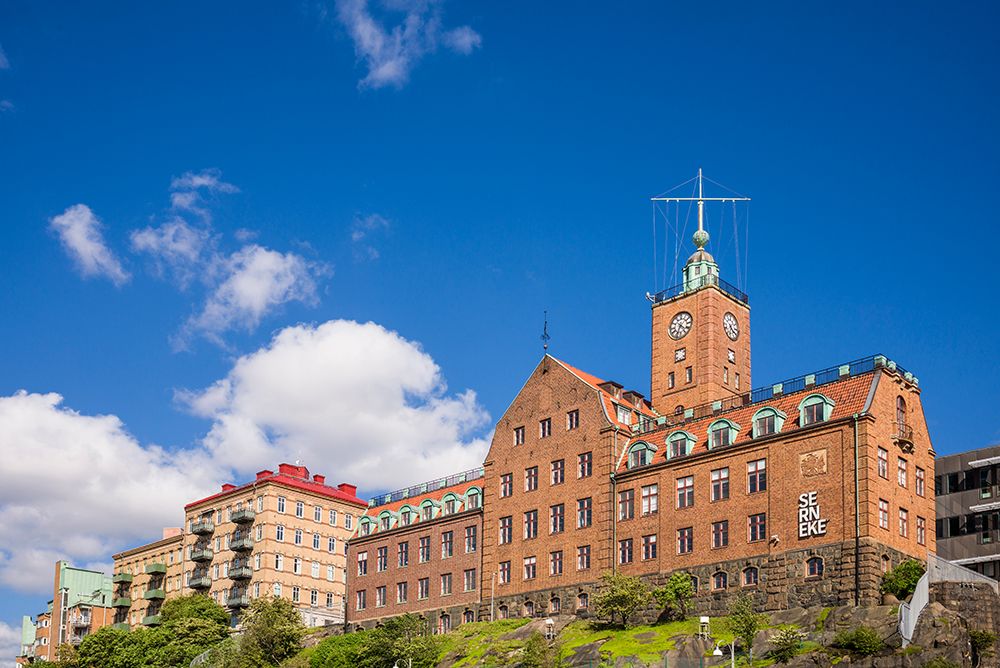 Sweden-Vastragotland and Bohuslan-Gothenburg-harbor buildings art print by Walter Bibikow for $57.95 CAD