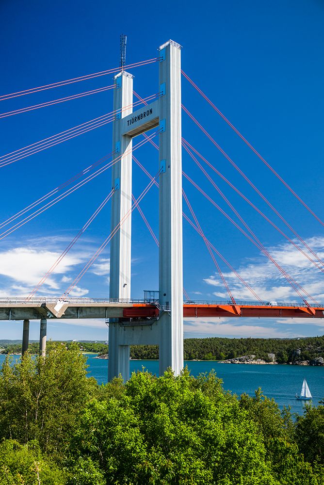 Sweden-Bohuslan-Tjorn Island-Stenungsund-Tjornbron bridge-links the mainland to Tjorn Island art print by Walter Bibikow for $57.95 CAD
