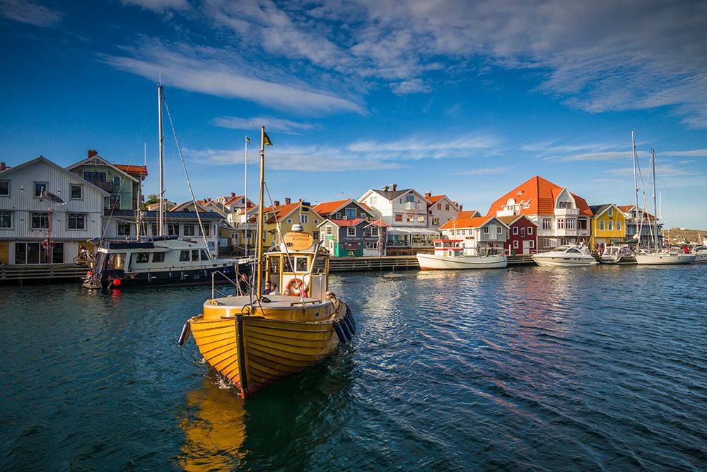 Sweden-Bohuslan-Smogen-Smogenbryggan-fishing boat art print by Walter Bibikow for $57.95 CAD