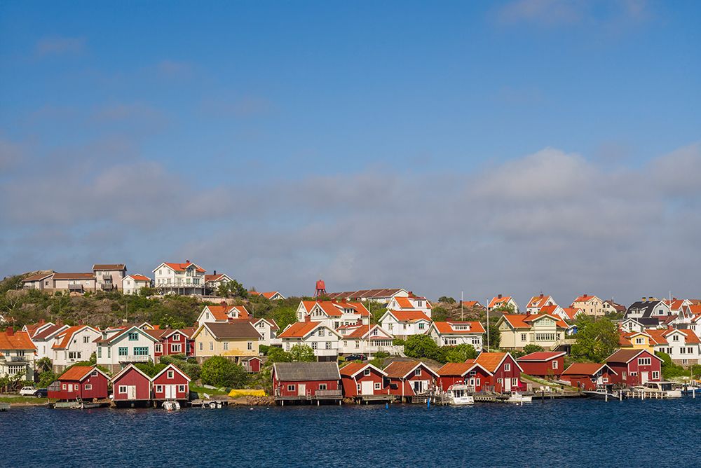 Sweden-Bohuslan-Hovenaset-coastal village view art print by Walter Bibikow for $57.95 CAD