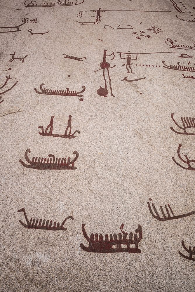 Sweden-Bohuslan-Tanumshede-Bronze Age carving detail of the Tanum area art print by Walter Bibikow for $57.95 CAD