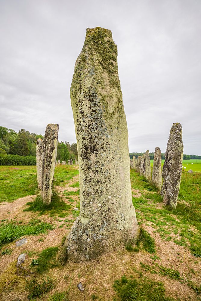 Sweden-Bohuslan-Blomsholm-Blomsholmsskeppet-stone ship circle-Iron-age burial ground-400-600 AD art print by Walter Bibikow for $57.95 CAD