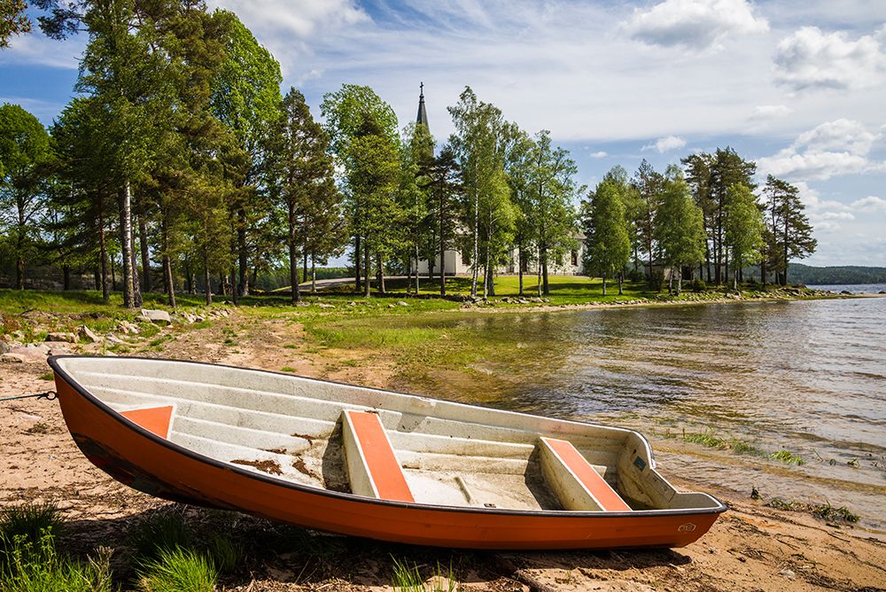 Sweden-Varmland-Vastra Fagelvik-small boat art print by Walter Bibikow for $57.95 CAD