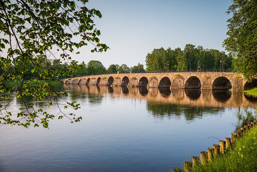 Sweden-Varmland-Karlstad-Ostra bron bridge-longest stone arch bridge in Sweden-built 1797 art print by Walter Bibikow for $57.95 CAD