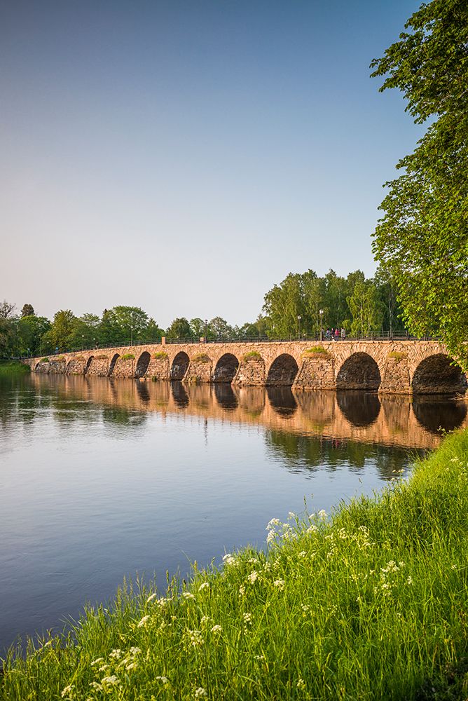 Sweden-Varmland-Karlstad-bridge-longest stone arch bridge in Sweden-built 1797 art print by Walter Bibikow for $57.95 CAD