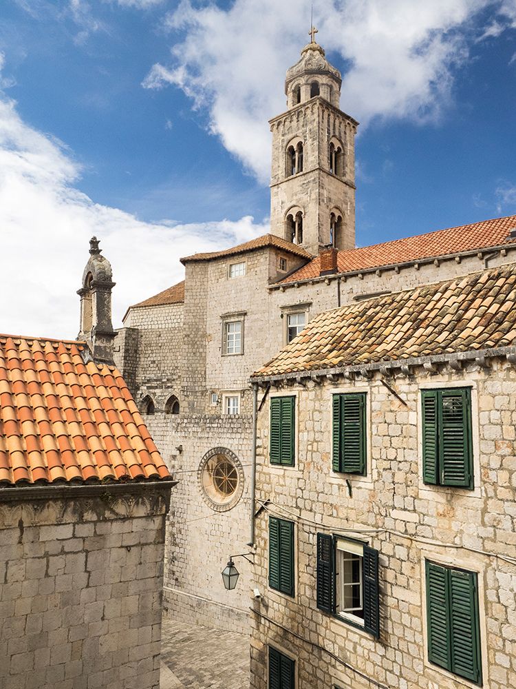 Croatia-Dubrovnik. Dominican monastery red rooftops and churches of Dubrovnik. art print by Julie Eggers for $57.95 CAD