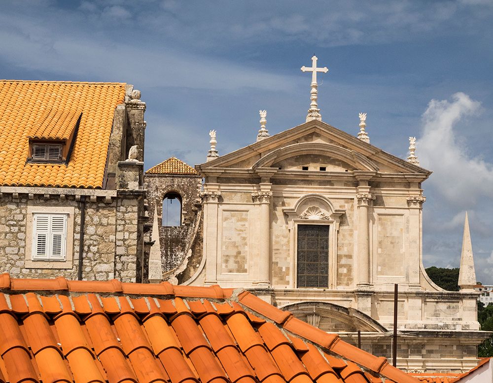 Croatia-Dubrovnik. Elevated view of the Dubrovnik Cathedral in old town Dubrovnik. art print by Julie Eggers for $57.95 CAD