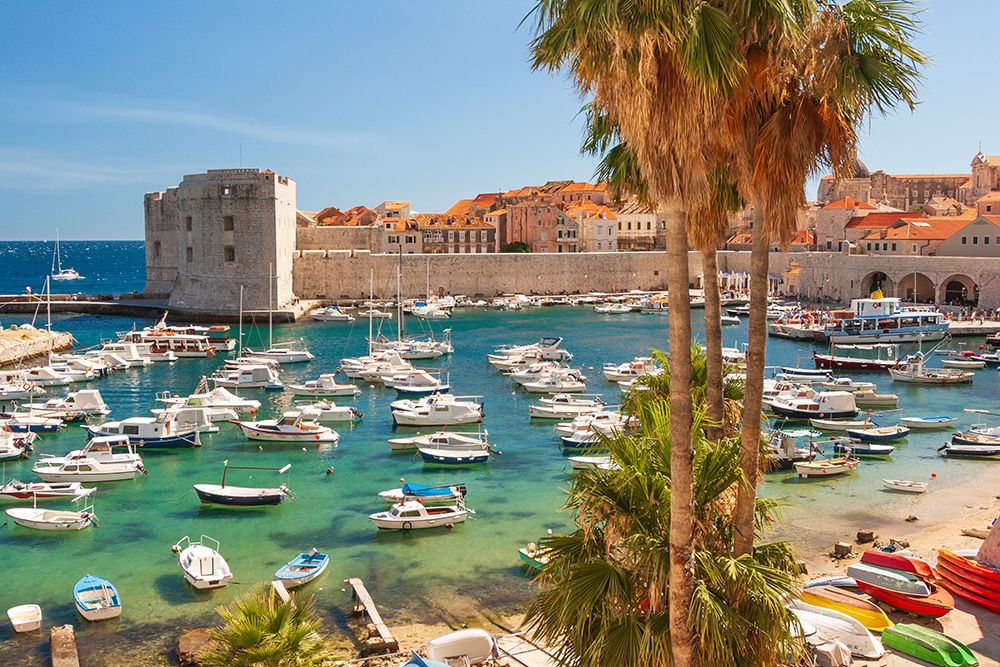 View of boats in Old Port-Dalmatian Coast-Adriatic Sea-Croatia-Eastern Europe art print by Tom Haseltine for $57.95 CAD