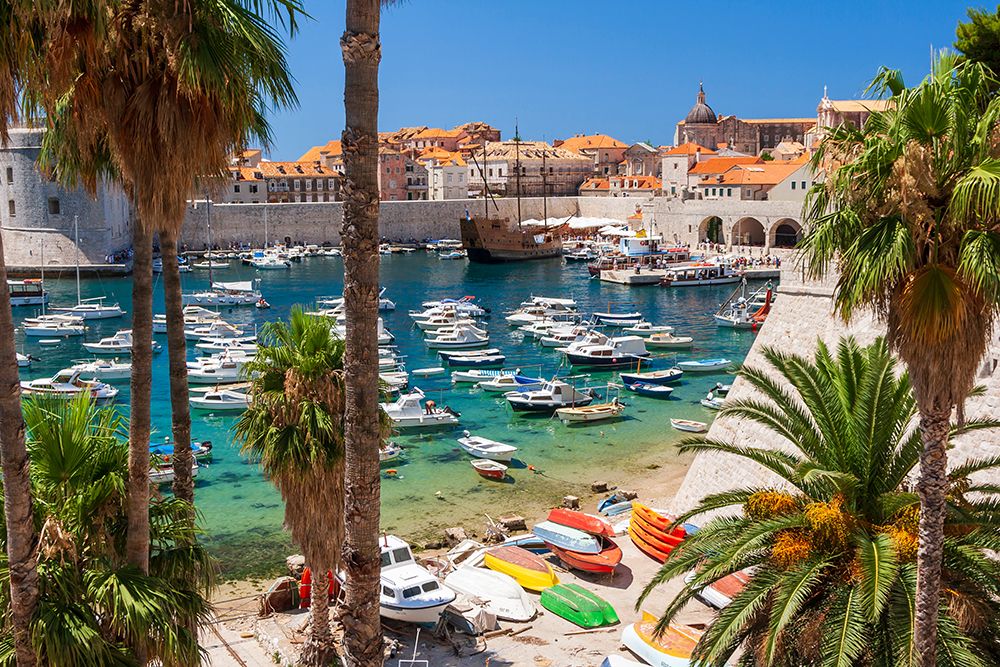 View of boats in Old Port-Dalmatian Coast-Adriatic Sea-Croatia-Eastern Europe art print by Tom Haseltine for $57.95 CAD