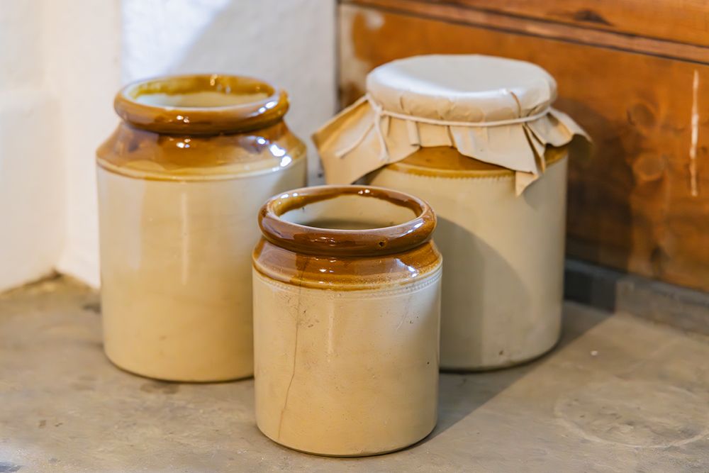Harewood, Leeds, West Yorkshire, England. Old crockery in Harewood House. art print by Emily M. Wilson for $57.95 CAD