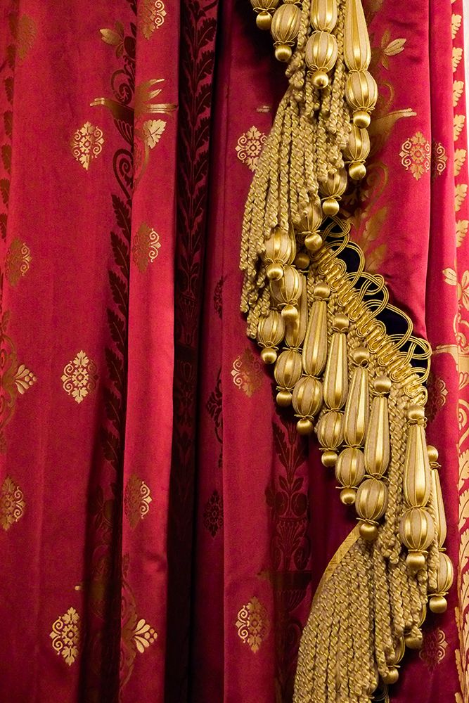 Brighton, England, United Kingdom. Red and gold fabric and tassels. art print by Julien McRoberts for $57.95 CAD