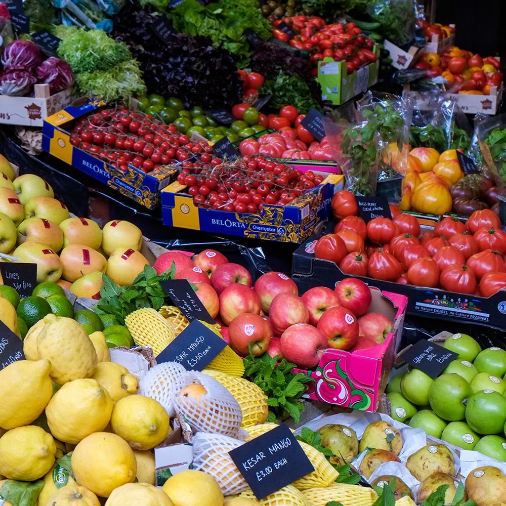 London, England, Great Britain. Borough Hall Market, fresh food, vendors and produce market. art print by Julien McRoberts for $57.95 CAD