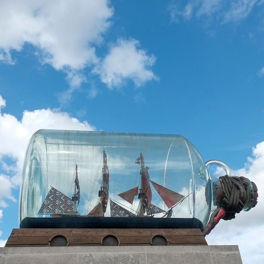 London, England, Great Britain. Very large bottle with ship inside. art print by Julien McRoberts for $57.95 CAD