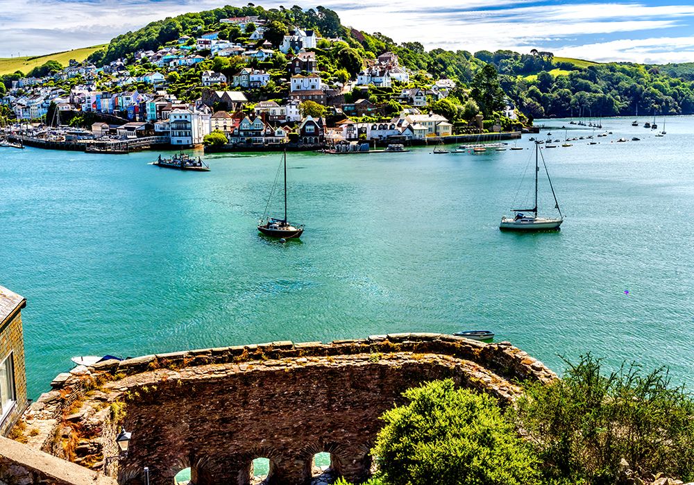 Old Bayards Cove Fort and harbor, Dartmouth, Kingswear, Devon, England. Fort built in 1500s. art print by William Perry for $57.95 CAD