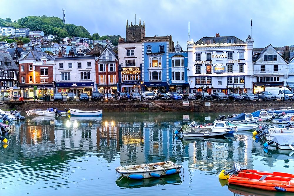 Harbor and marina, Dartmouth, Devon, England. art print by William Perry for $57.95 CAD