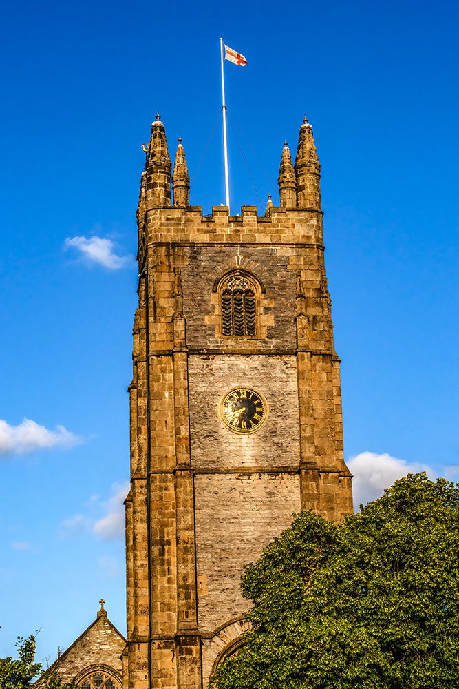 Steeple, St. Andrews Church, Plymouth, Devon, England. Church originally founded early 1100s. art print by William Perry for $57.95 CAD