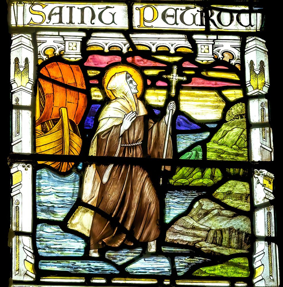 St. Petroc stained glass St. Petroc Church, Dartmouth, Devon, England. Petroc lived in 500 AD. art print by William Perry for $57.95 CAD