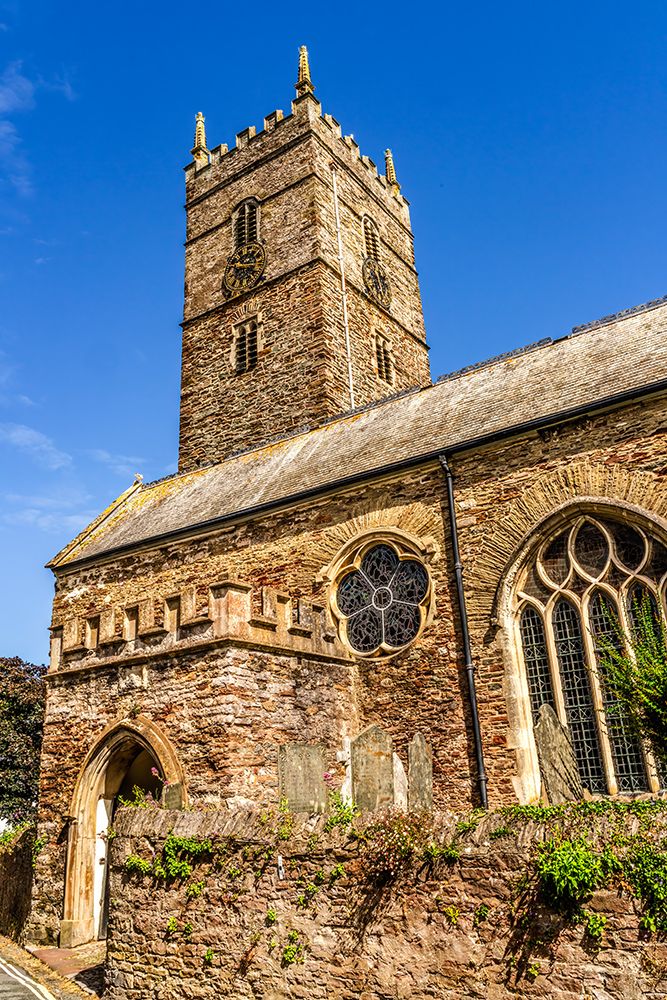 St. Saviours Church and graveyard, Dartmouth, Devon, England. Church originally founded in 1372. . art print by William Perry for $57.95 CAD