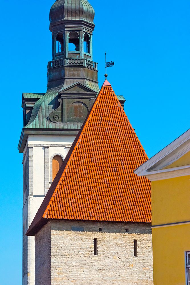 St-Marys Cathedral spire and Maiden Tower in the old town-Tallinn-Estonia art print by Keren Su for $57.95 CAD